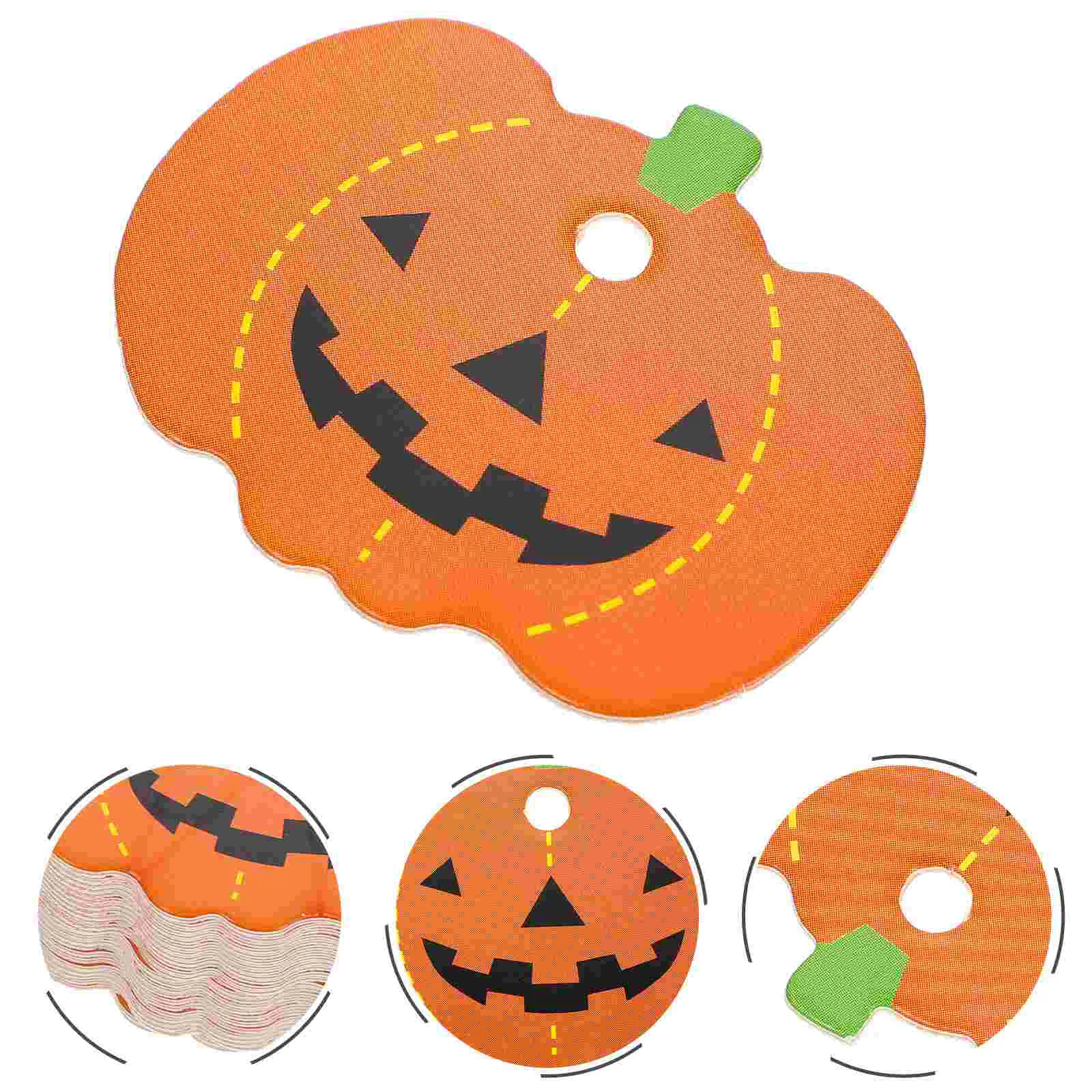 100 Pcs Pumpkin Label Pendant Hanging Gift Tags Tree Decor Shaped Halloween Party for Paper Ornaments Lovely