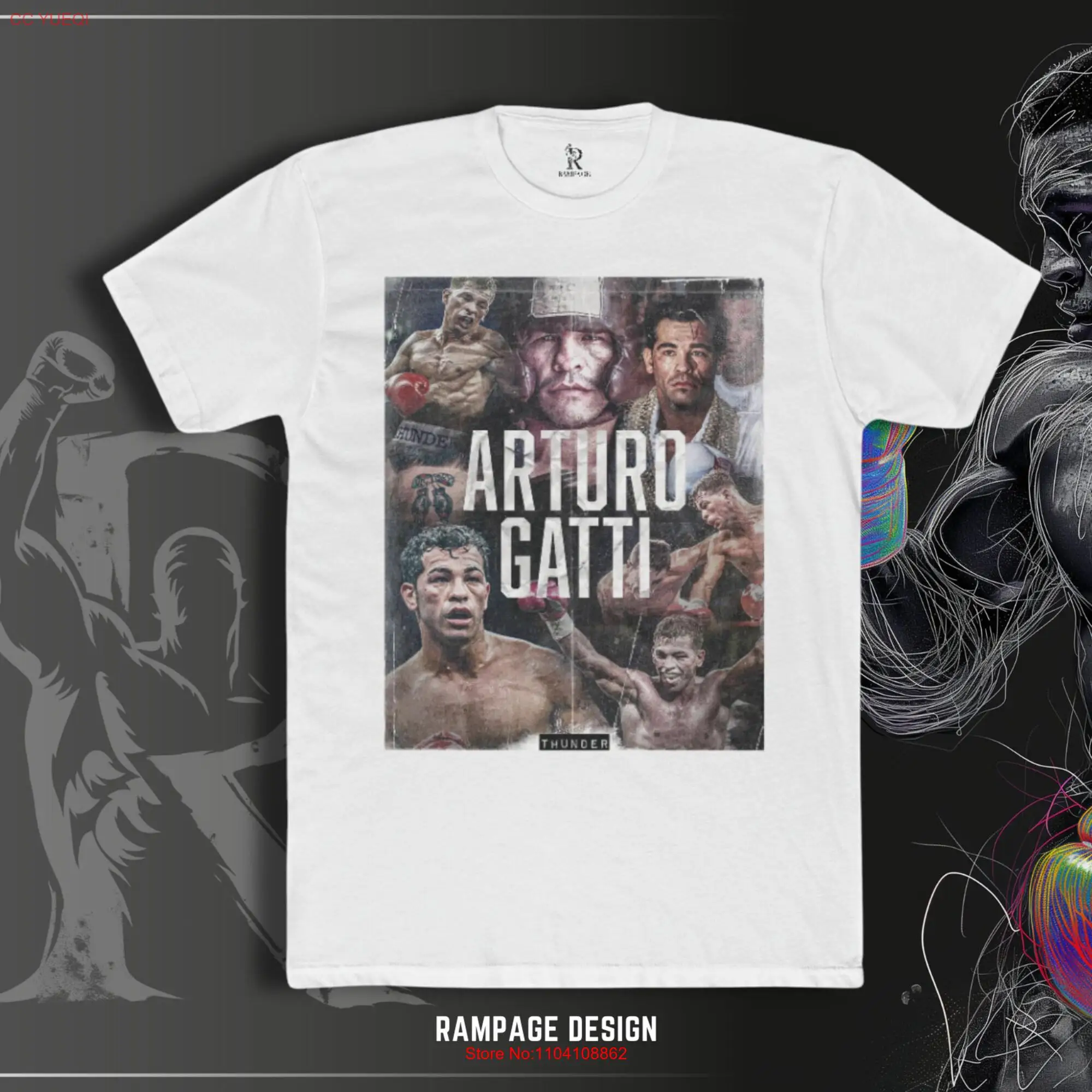 Exclusive Arturo Gatti Collage T Shirt Unique Custom Boxing for Fight Club Enthusiasts Perfect Fans long or short sleeves