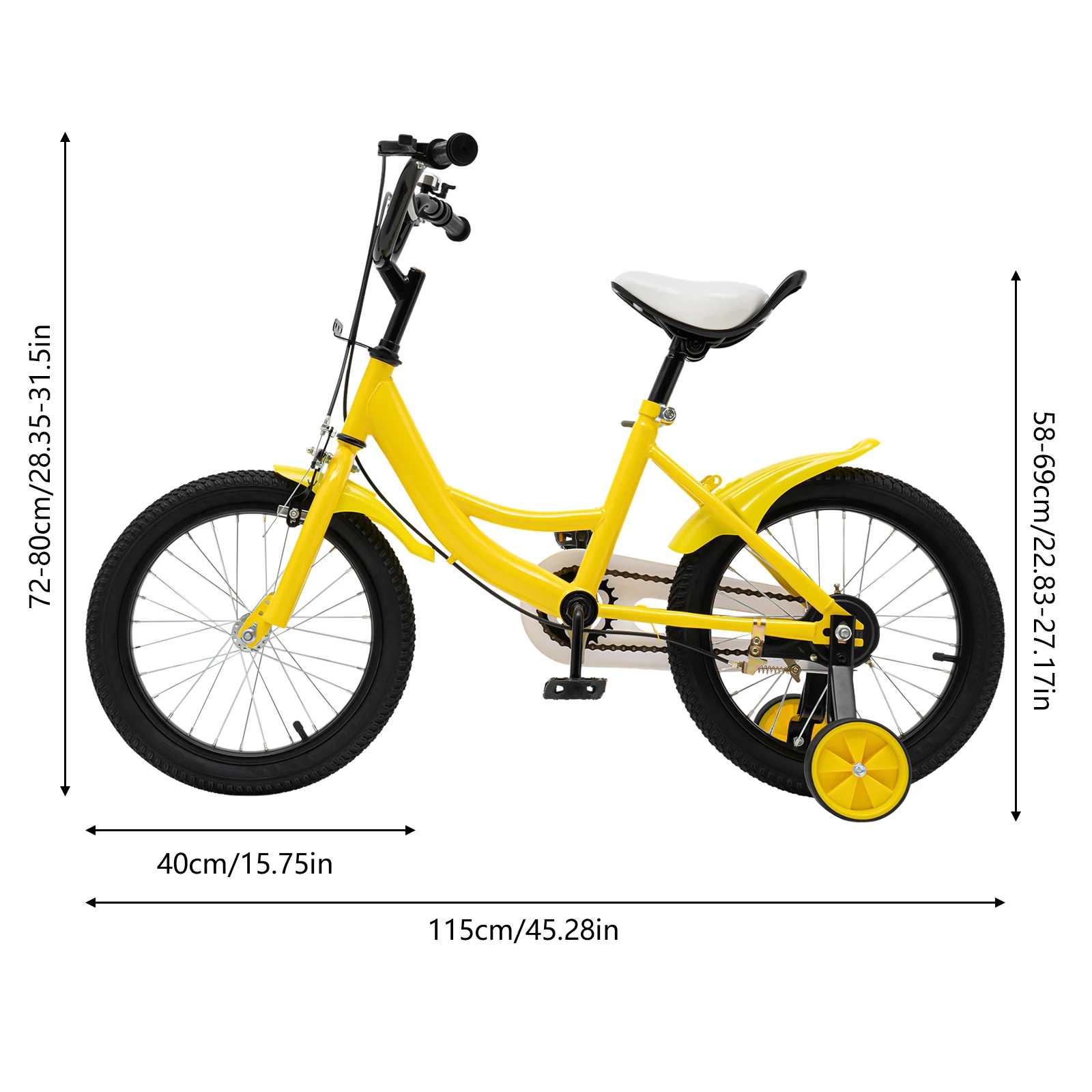 16 inch kinderfiets, kinderfiets met afneembare zijwieltjes, fietsen, hoogteverstelbaar oefenfiets, geschikt voor