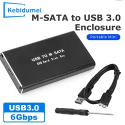 mSATA to USB 3.0 SSD Case Enclosure Mini SATA USB Adapter External Solid State Disk Box for PC Laptop 30x50 mSATA HD Hard Disk