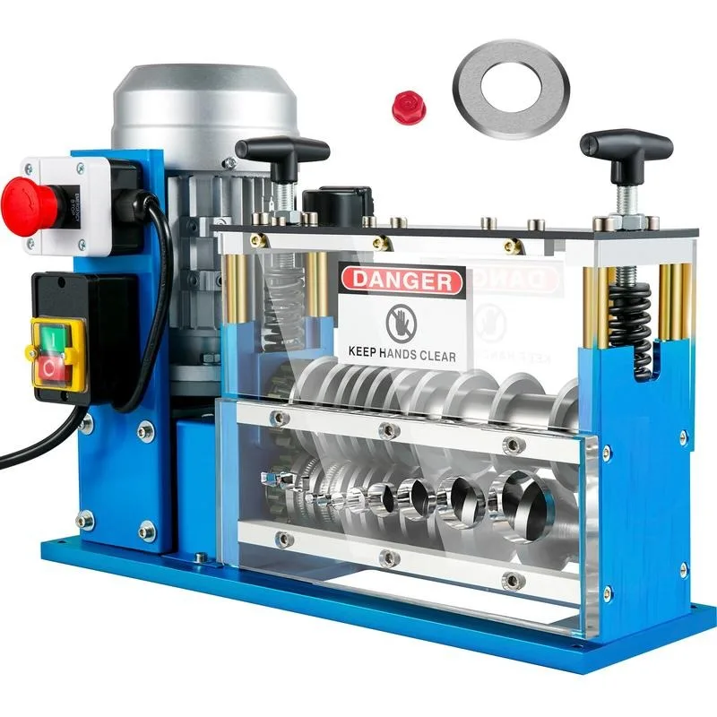 Cable Wire Stripping Machine 0.06 inch -1.5 inch,Portable Powered Wire Stripper Machine 11 Channels 10 Blades,Automatic Wire Stripping Tool 75ft/minute,for Recycling Copper Wire