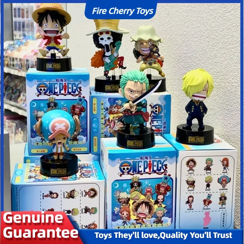 Caja ciega Original de One Piece Fish Man Island Series Luffy Zoro Nami Chopper Robin versión Q de los personajes Omaments fragantes
