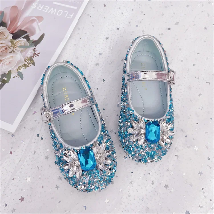 

Модная детская обувь на каблуке, роскошные свадебные туфли со стразами и блестками, детские кожаные туфли, элегантные блестящие туфли принцессы для девочек