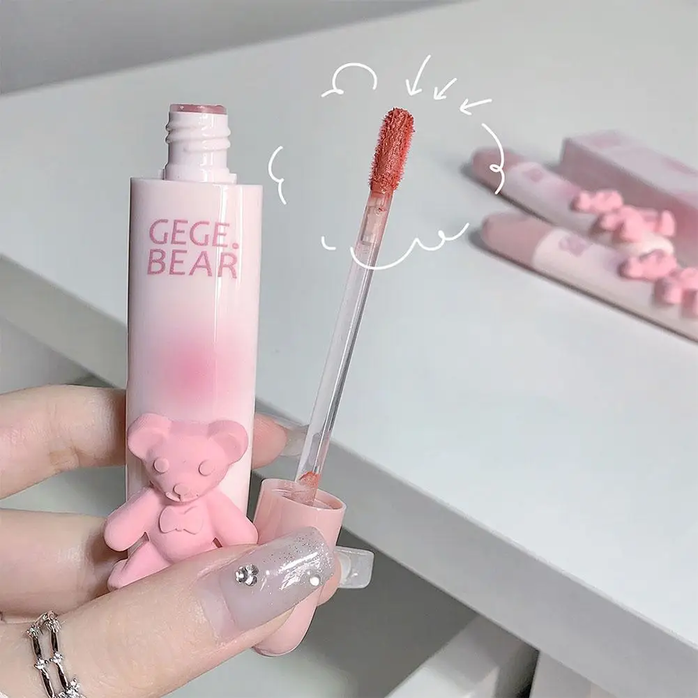 Gegebea Gogo Beer Tedere Kleur Lip Glazuur Zachte Mist Melk Mist Matte Lipgloss Lip Modder Lippenstift Son Môi Nhung