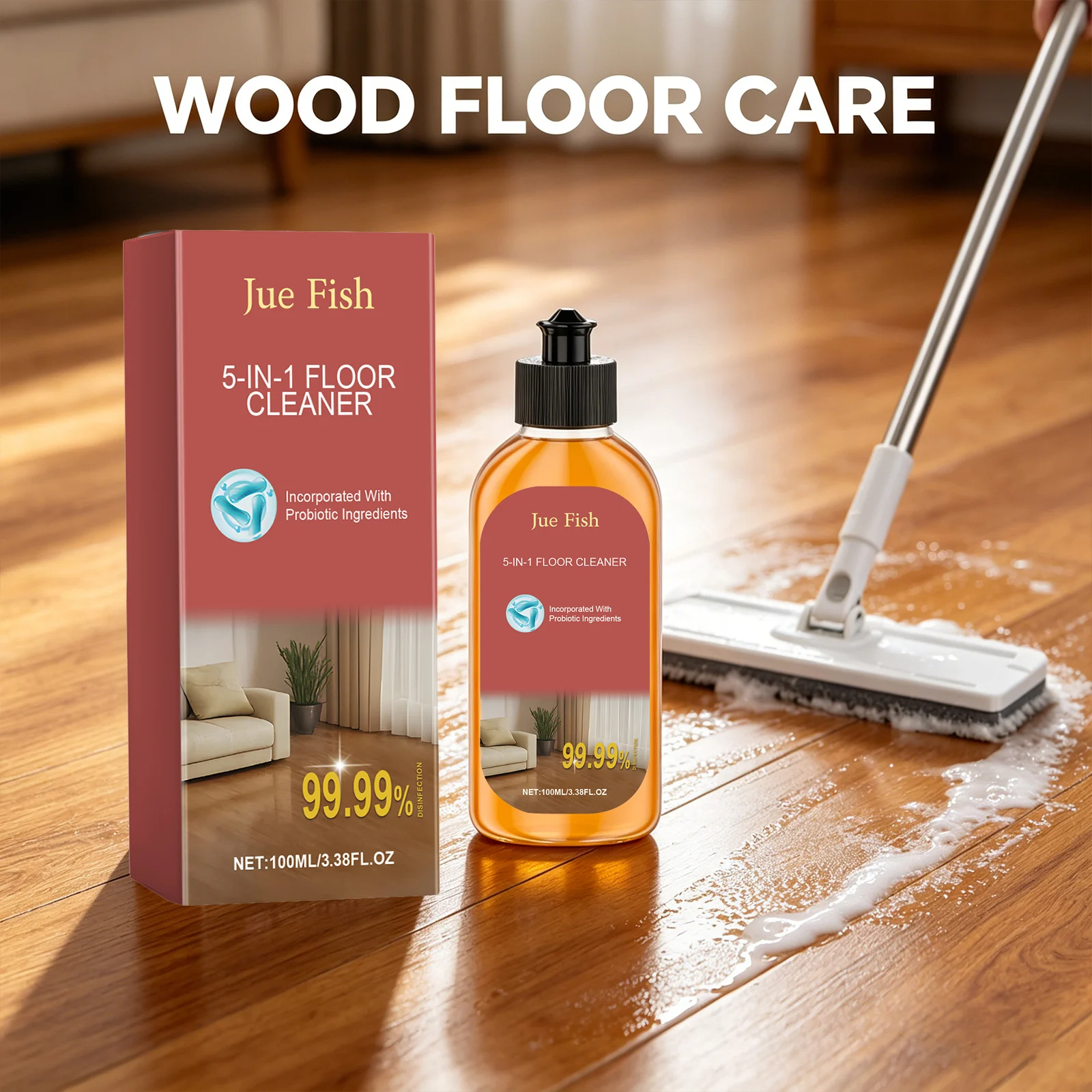 5-in-1 Floor Cleaner Remove Stubborn Stains Polishing Restoring Shines Long-Lasting Freshing Scent Multi-surface Cleaning Liquid