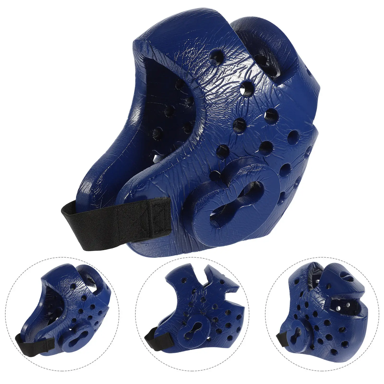 

Kids Taekwondo Eva Sparring Headgear Size L Blue Air Vented Shock Absorbent Protective Gear for Kickboxing Boxing