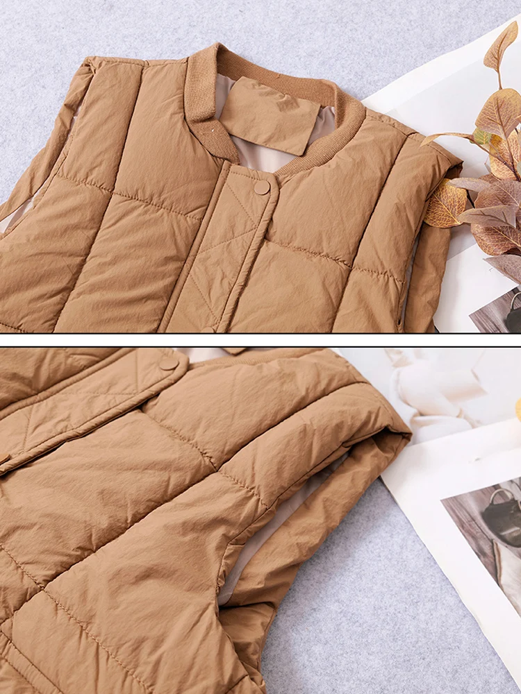 Fashion Casual Cotton-Padded Women Waistcoat 2024 New Winter Light Weight Outerwear Sleeveless Jackets Ladies Down Cotton Vest