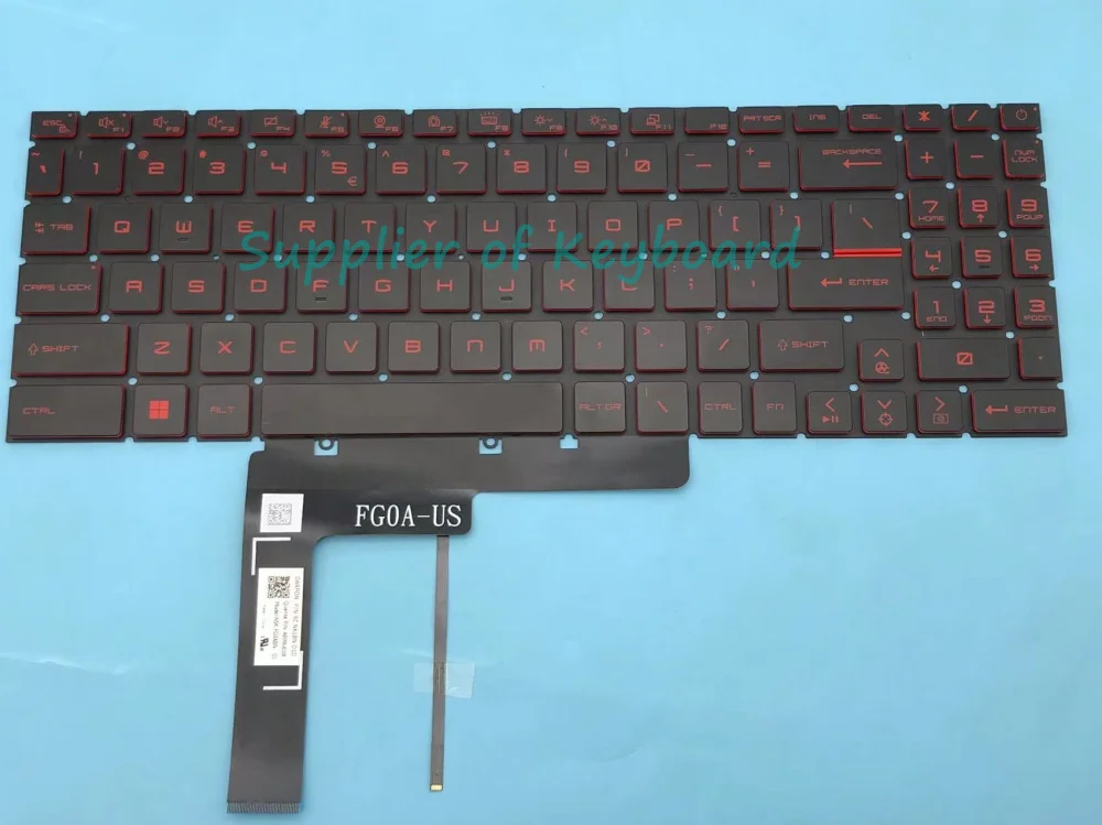 

NEW For MSI Katana GF66 GF76 11SC 11UC 11UD 11UE 11UEK 11UG MS-17L1 Laptop English/Russian/Latin Spanish Keyboard Red Backlit