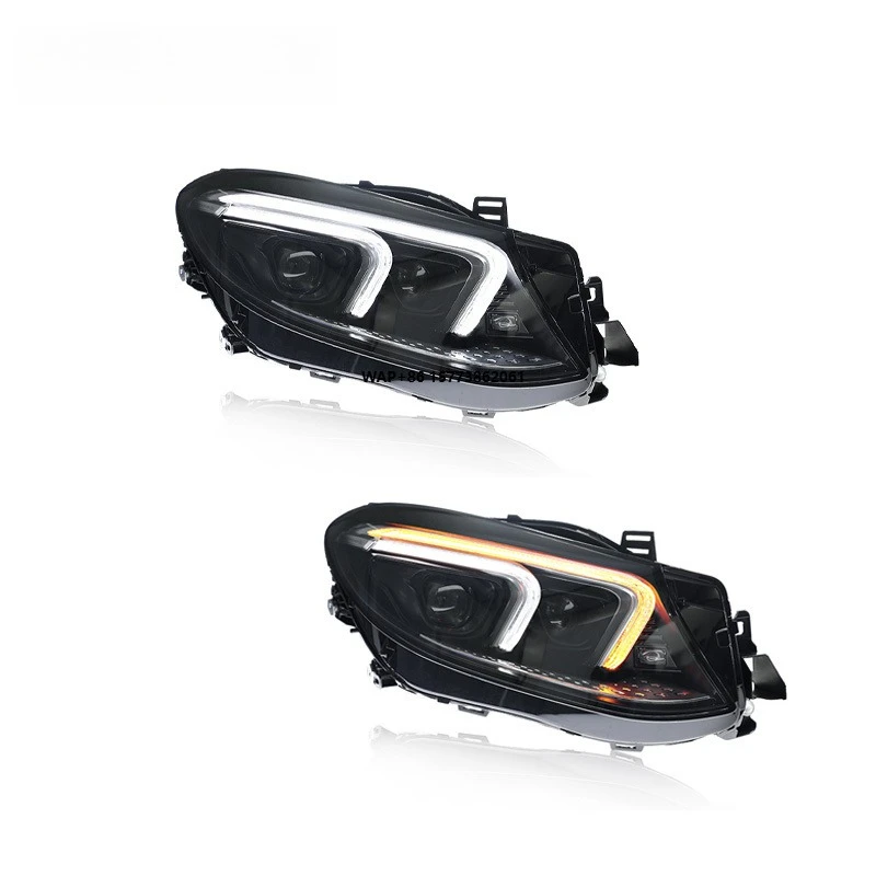 

1 Unit for 15-19 GLE Headlight Assembly W166 Modified LED Daytime Running Light Flow Light Lens