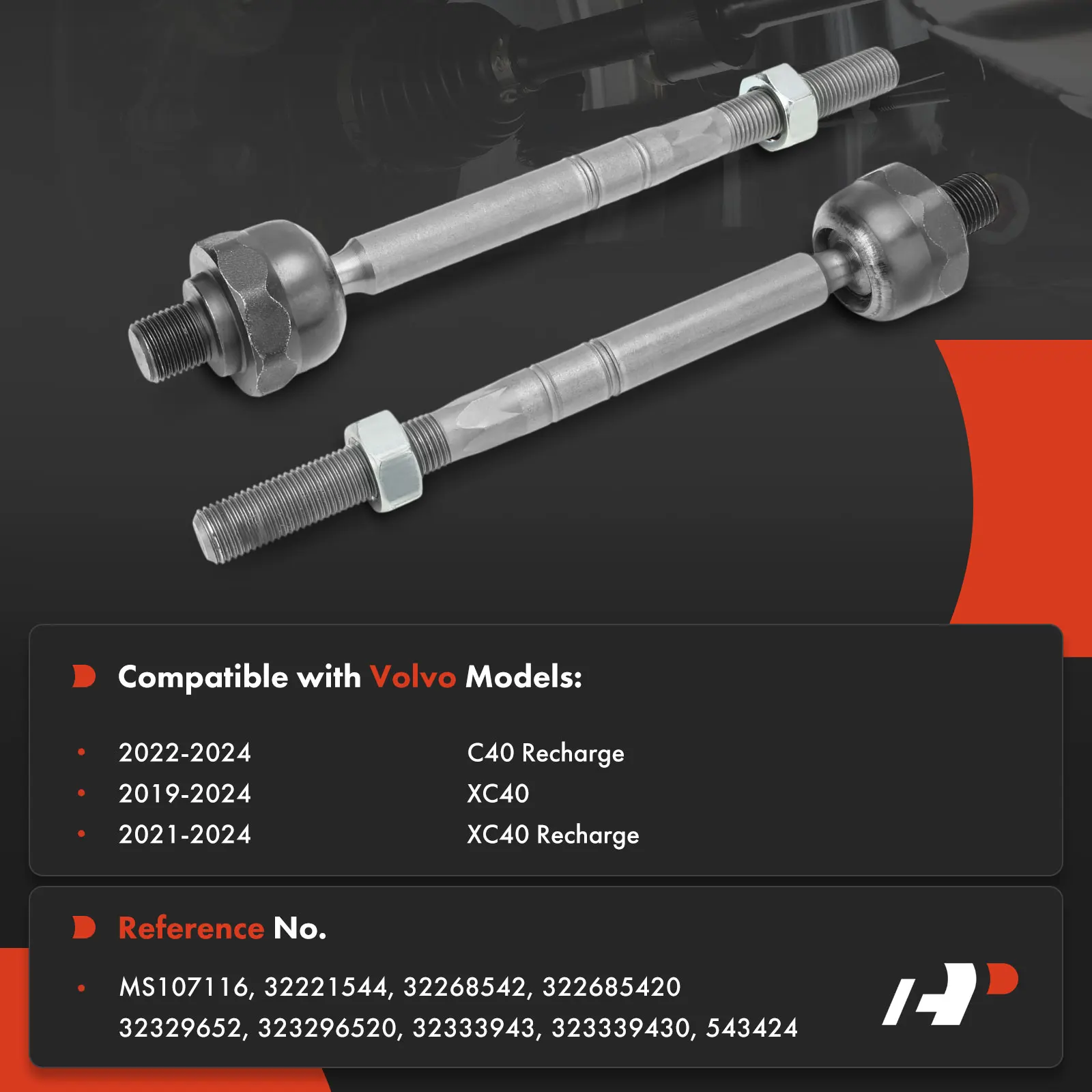 A-Premium 2x Front Inner Side Steering Tie Rod End for Volvo XC40 2019-2024 C40 Recharge 2022-2024 XC40 Recharge 2021-2024
