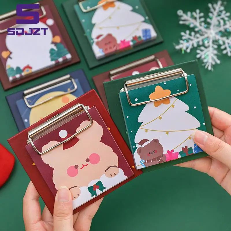 Christmas Rabbit Snowman Cute Cartoon Clip Memo Pad Non-adhesive Animals Musical Paper Notes Writiing Pads For Girls Gift School