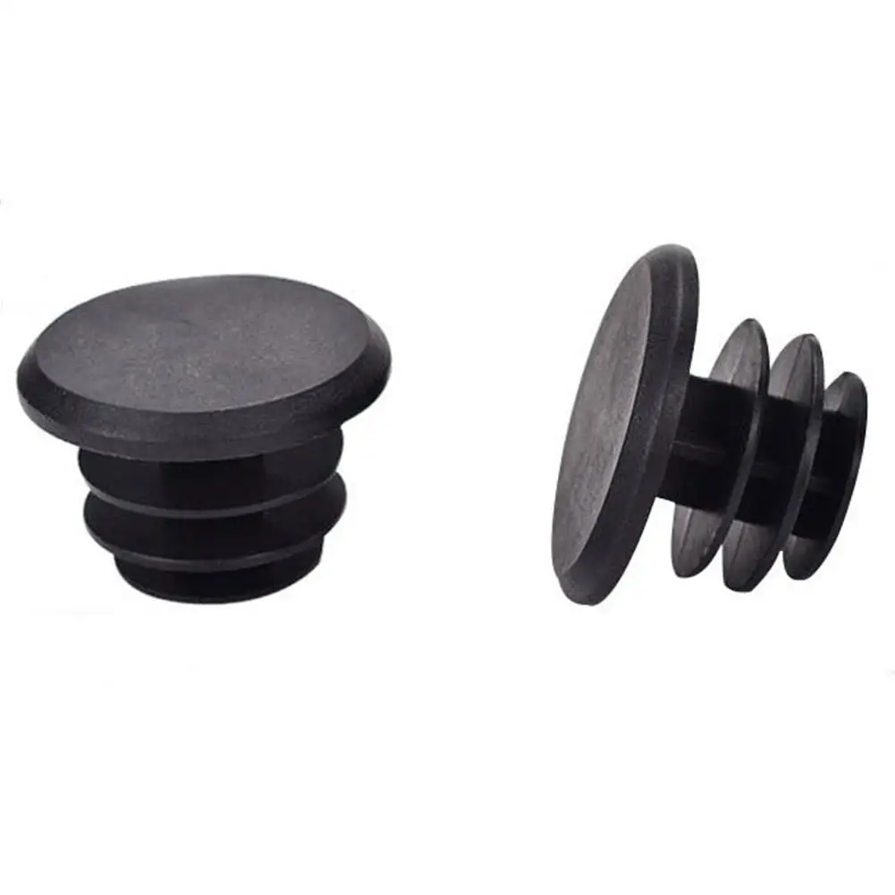 2 Pcs Mountain Bike Handlebar Bar End  Grip  Stoppers Plastic Bike Soft Rubber Push-in Black Bicycle Replace Accessories