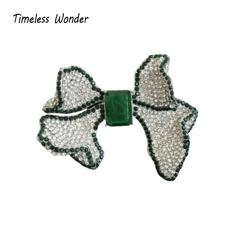 Timeless Wonder Fancy Zircon Bowknot Brooch Pins for Women Designer Jewelry Runway Rare Top Punk Luxury Gift Classy 8529