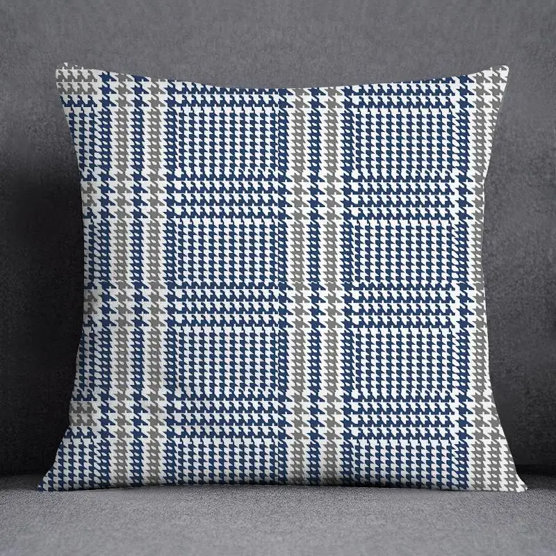 Home Decor Blue Yellow Geometric Pattern ative Pillowcase  Office  Cushion Cover Sofa