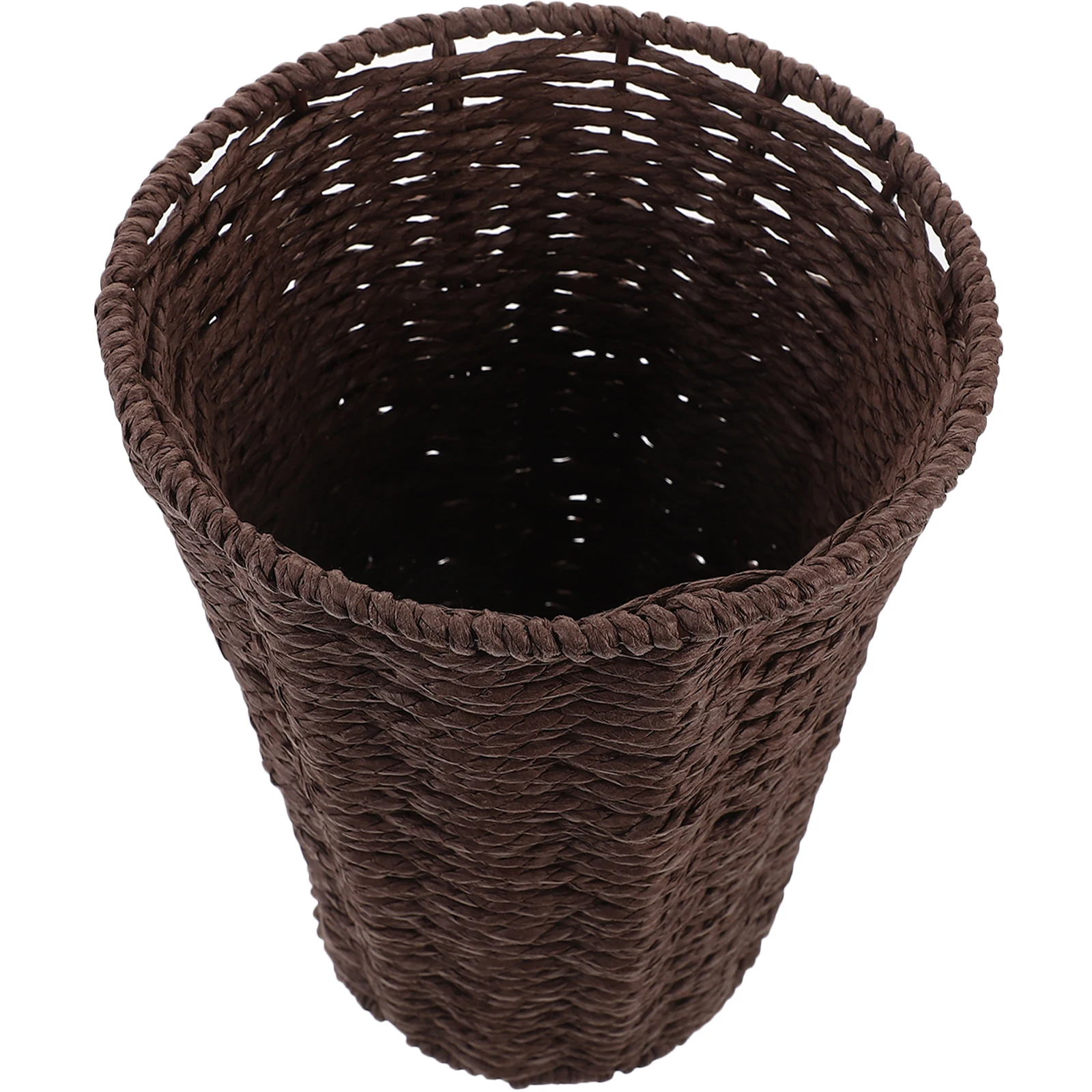 

Sturdy Woven Large Capacity Household Organizer For Laundry Makeup Desktop Home Hamper Rattan Style Living Room Bedroom Use