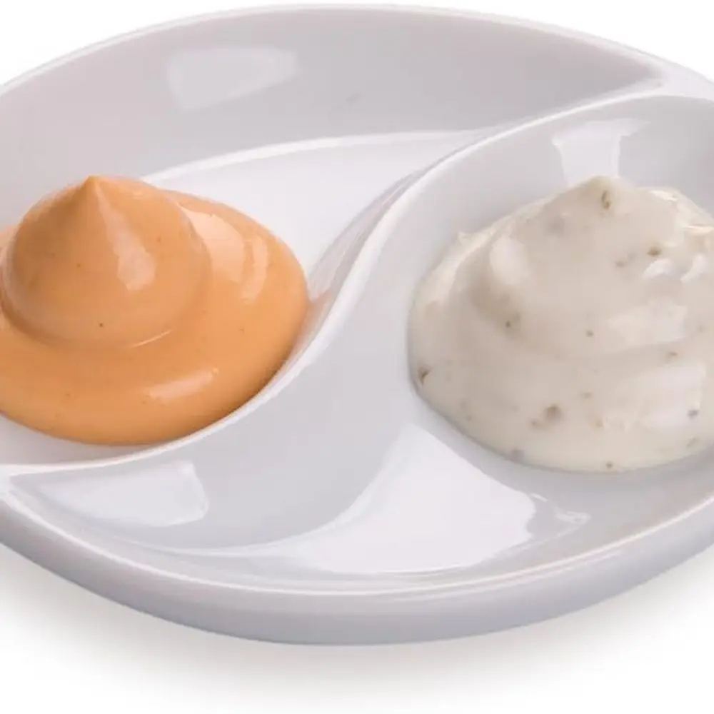 

10-Piece White 3.5 Two-Compartment Microwave & Oven Safe Porcelain Sauce Dishes, Chip-Resistant for Small Dishes