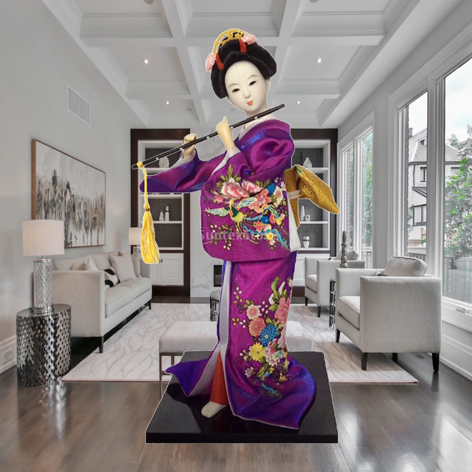 Japanese Geisha Doll Premium Miniature Statue Figurine Traditional Decorative Ornament for Cabinet Bedroom Desk Home
