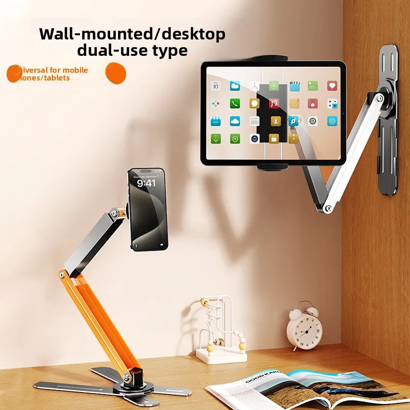 Wall Mount Desktop Phone Tablet Stand Adjustable Gooseneck Clamp Holder for Bedroom Office Reading Video Call