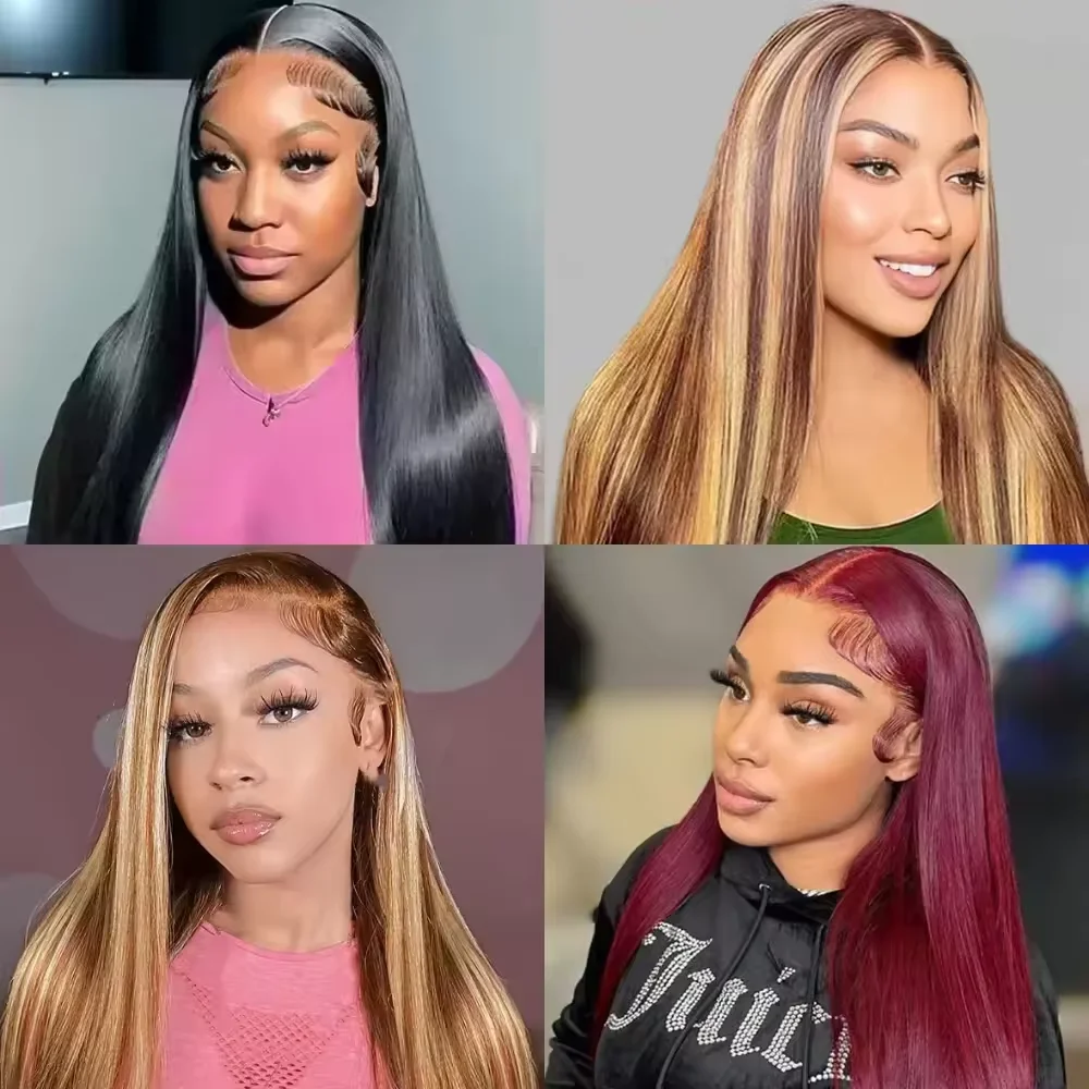 250Density Bone Straight Human Hair Wigs 13x6 HD Lace Front Wigs 30 40Inch Bone Straight 100% Real Human Hair For Black Women image 3