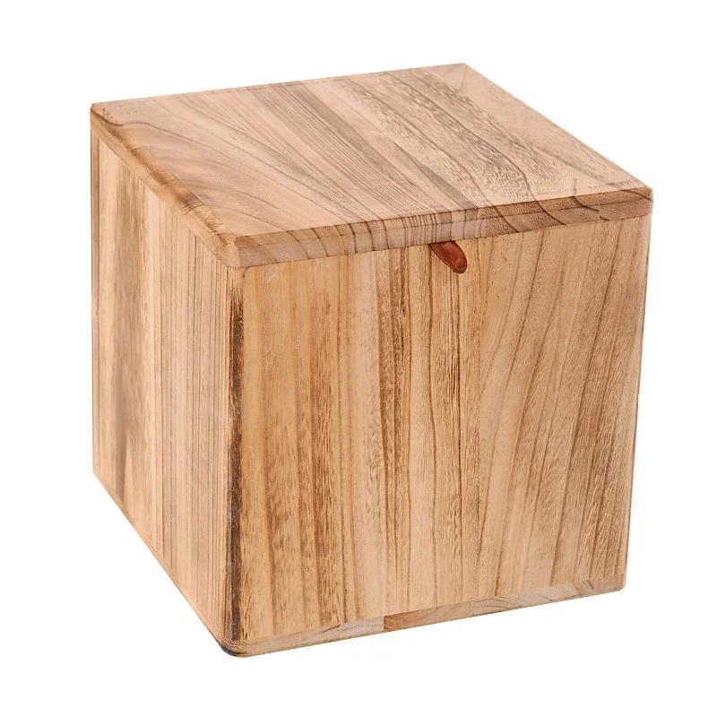 

American Country Solid Wood Shoe Changing Stool Creative Square Low Pouf Modern Fashion Coffee Table for Living Room