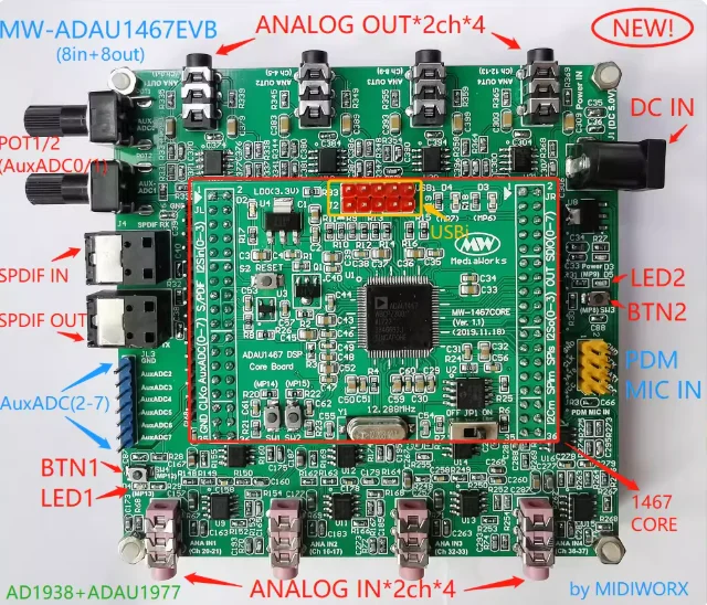ADAU1467 development board ADAU1466/1452 core board