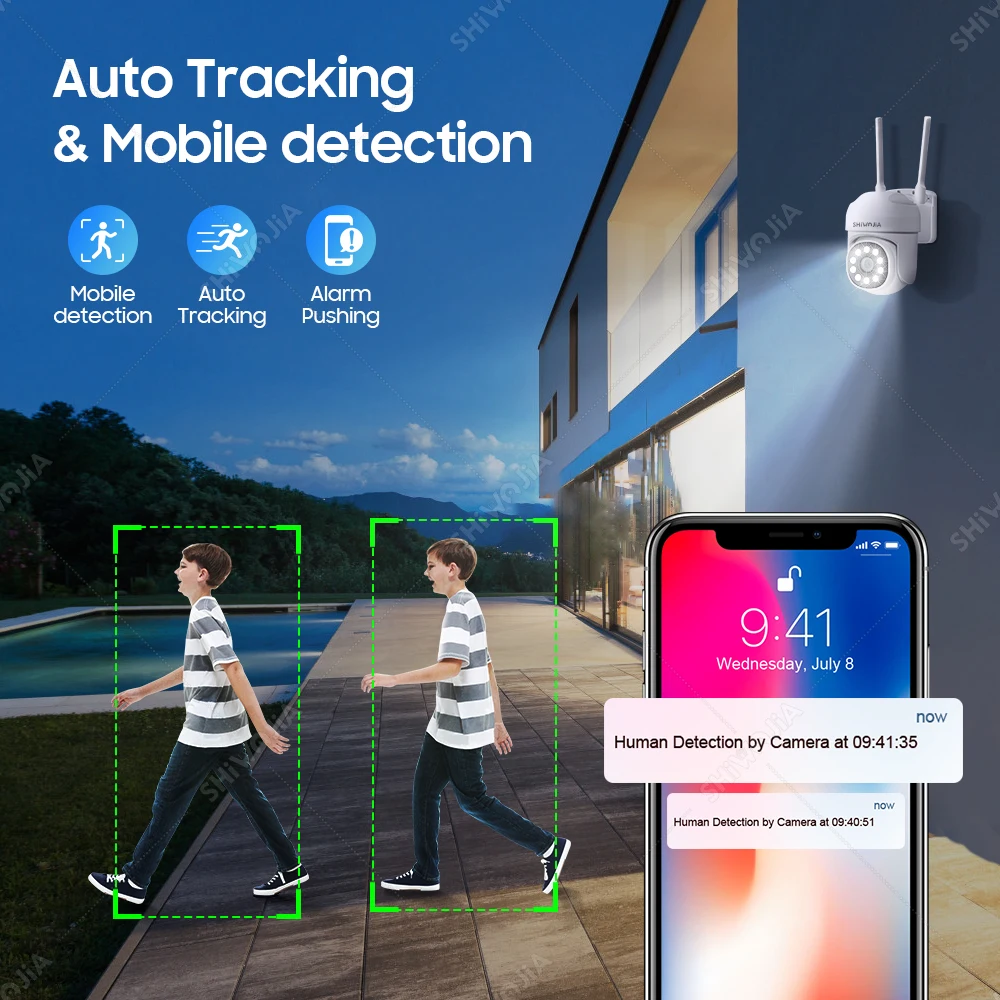 SHIWOJIA  YCC365 Plus 4MP WIFI PTZ Camera Wireless Surveillance IP Camera AI Human Detection Home Security CCTV Two-Way Video