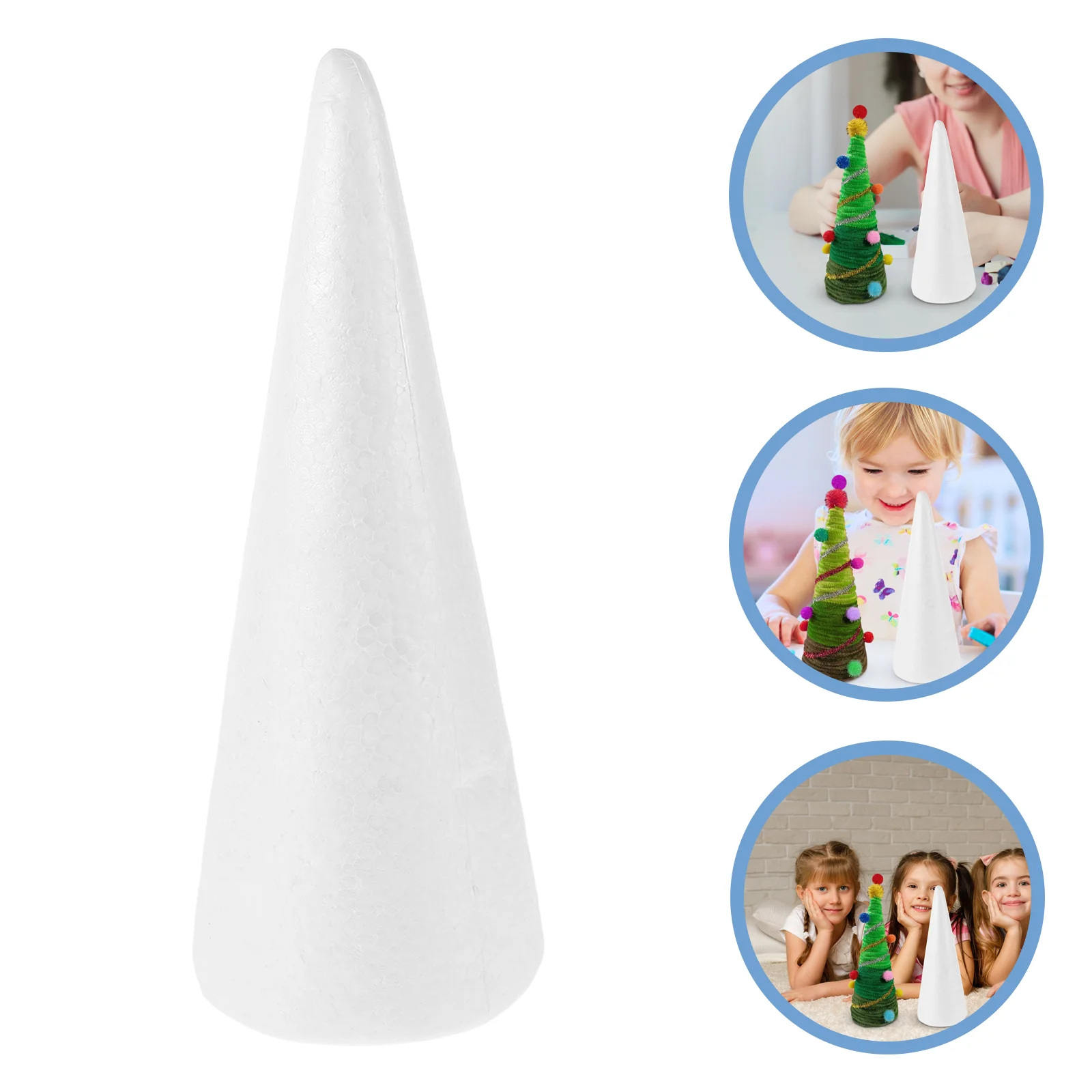 

3 Pcs Foam Ball Cone Child Cylinder Vases White Polystyrene Children DIY Party Decorations