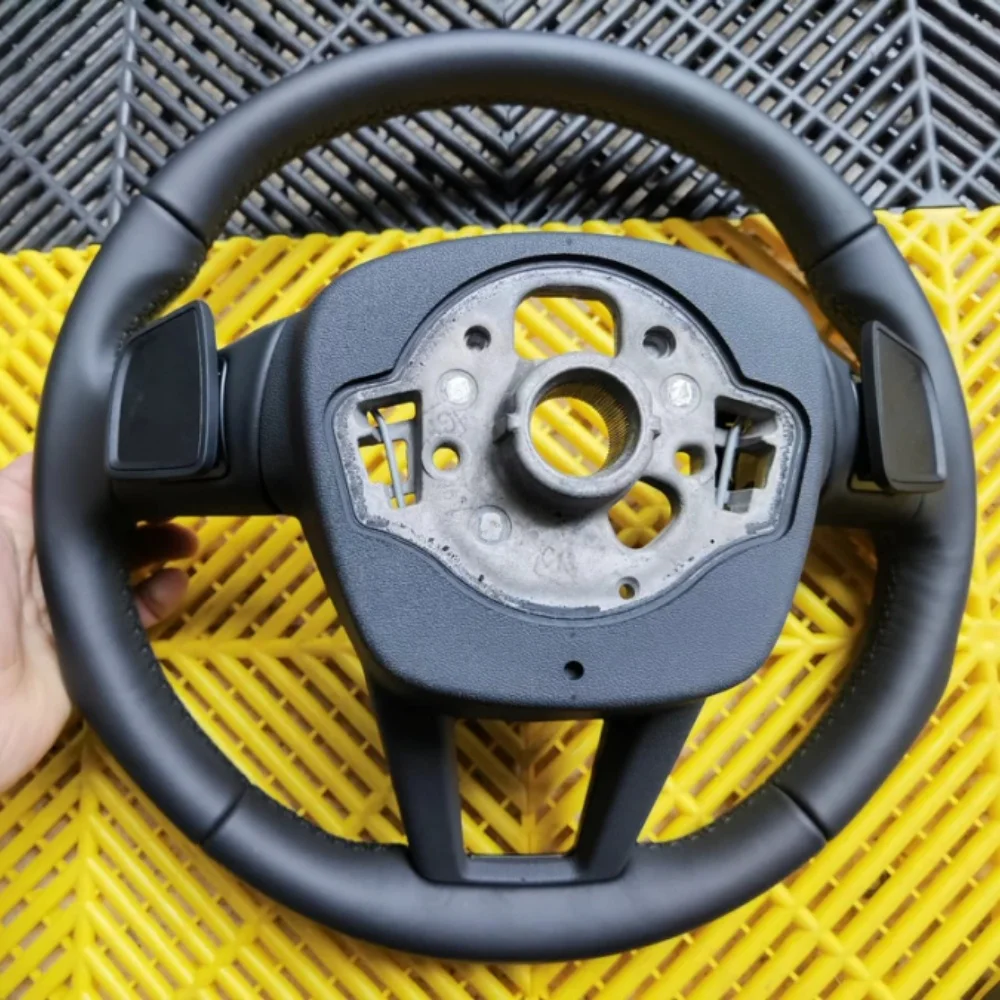 Leather Full Perforated Round Bottomed Steering Wheel For Audi A6 A7 C8 2019-2025 Upgrade S6 S7 RS6 RS7 Customize Steering Wheel
