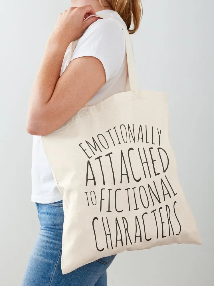 emotionally attached to fictional characters #black Tote Bag Reusable bags shopping cart bags free delivery bags Tote Bag