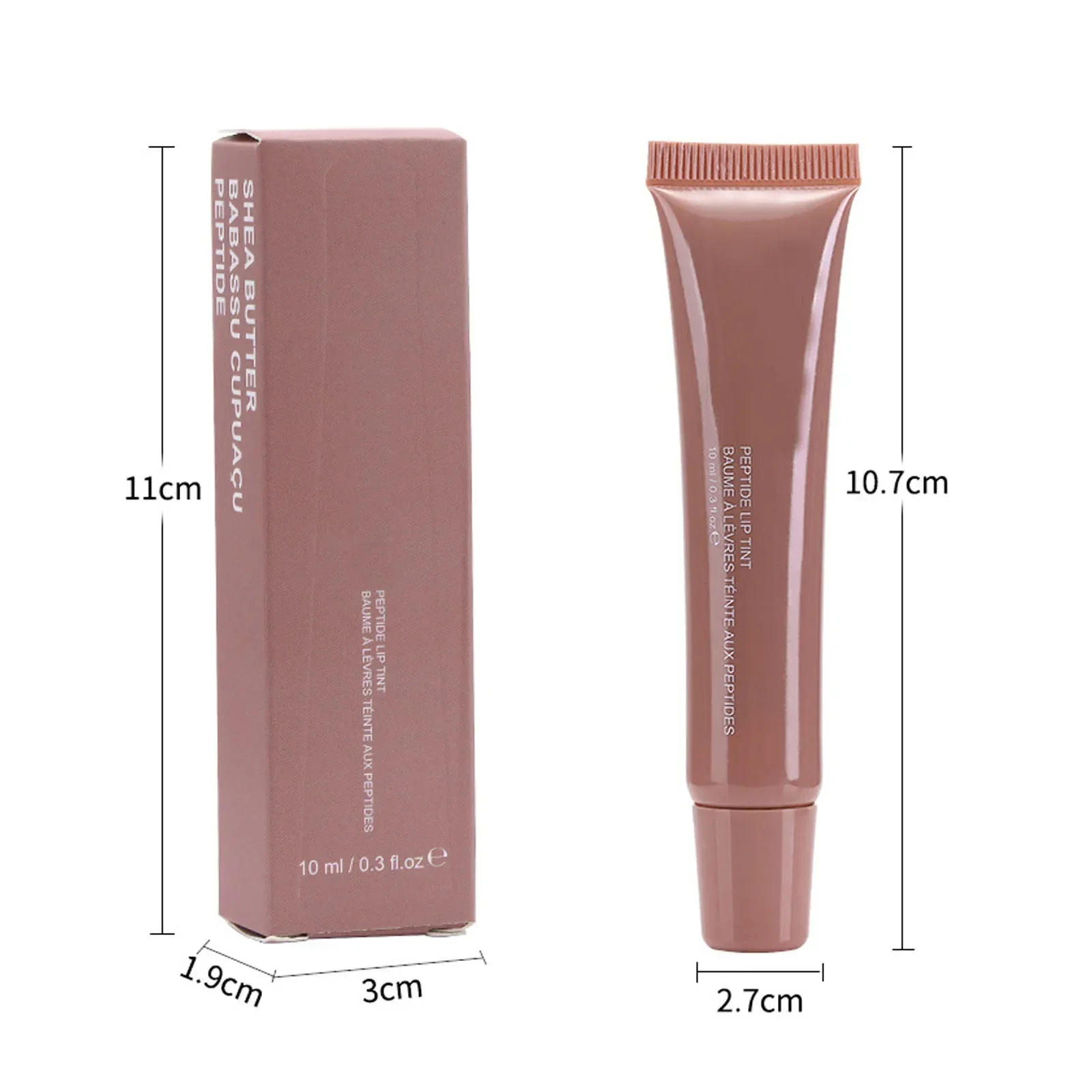 1pcs Soft Tube Mirror Lip Gloss Lip Oil Nude Brown Plumping Lip Gloss Moisturising Transparent Lipgloss Beauty Cosmetics Makeup