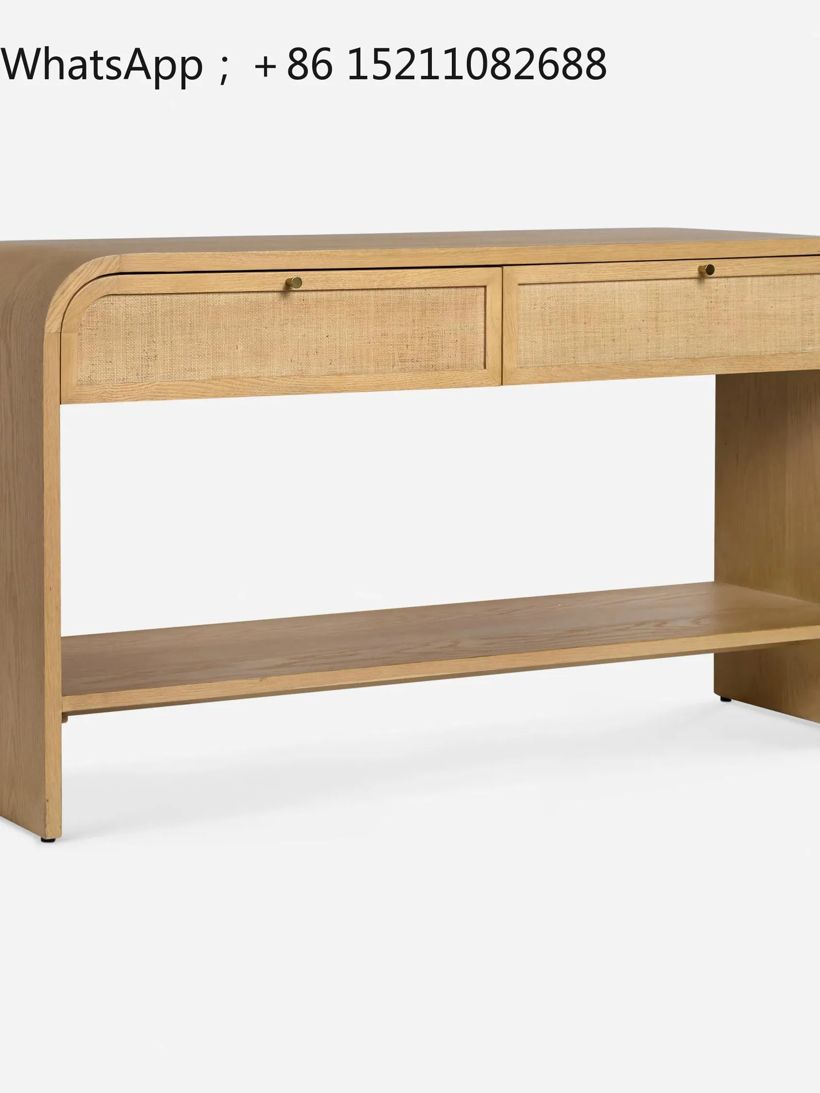 SCY solid wood porch table log style dining side cabinet wabi sandy wind rattan entrance cabinet