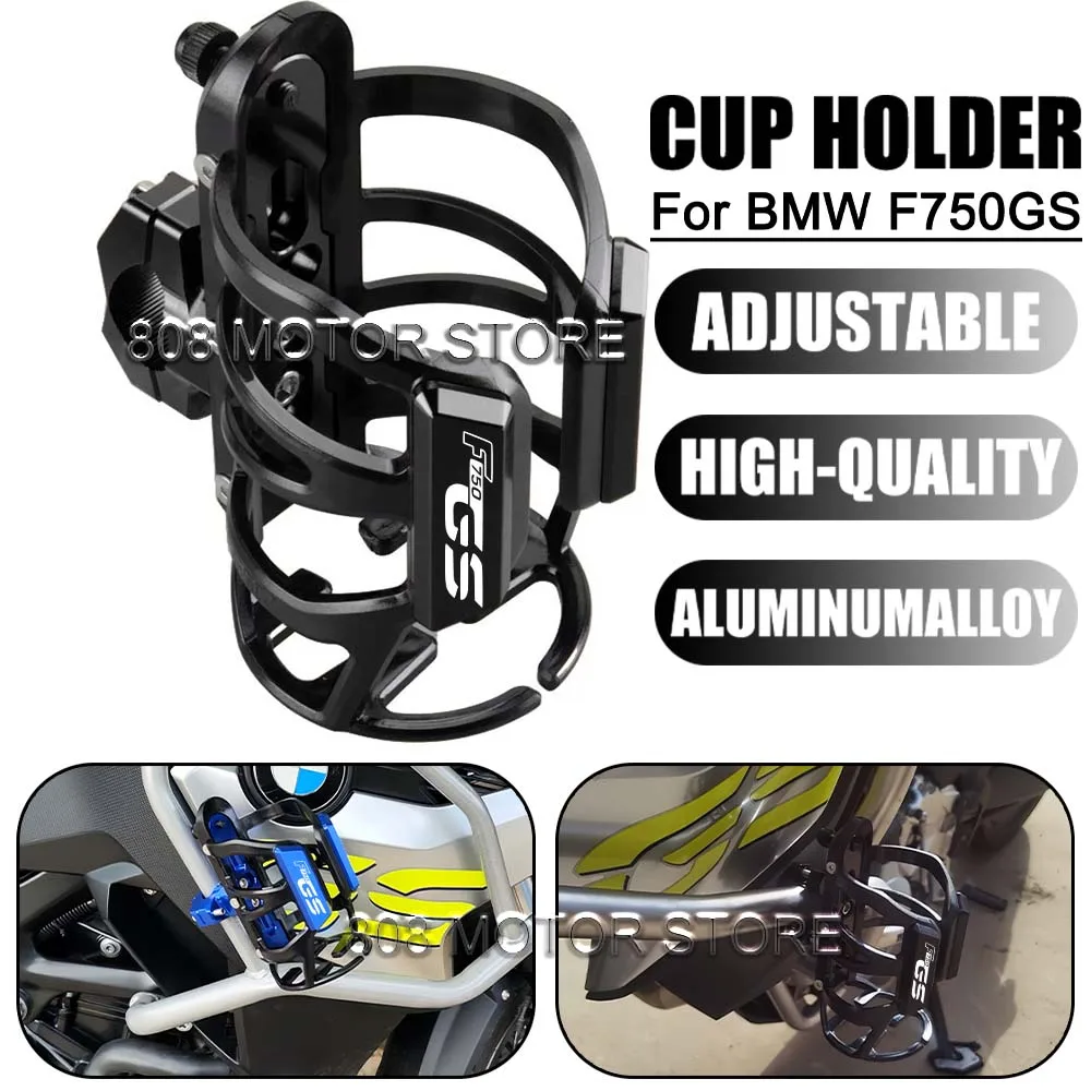 

For BMW F750GS f750gs Motorcycle Universal CNC Accessorie Beverage Water Bottle Cage Drink Cup Holder