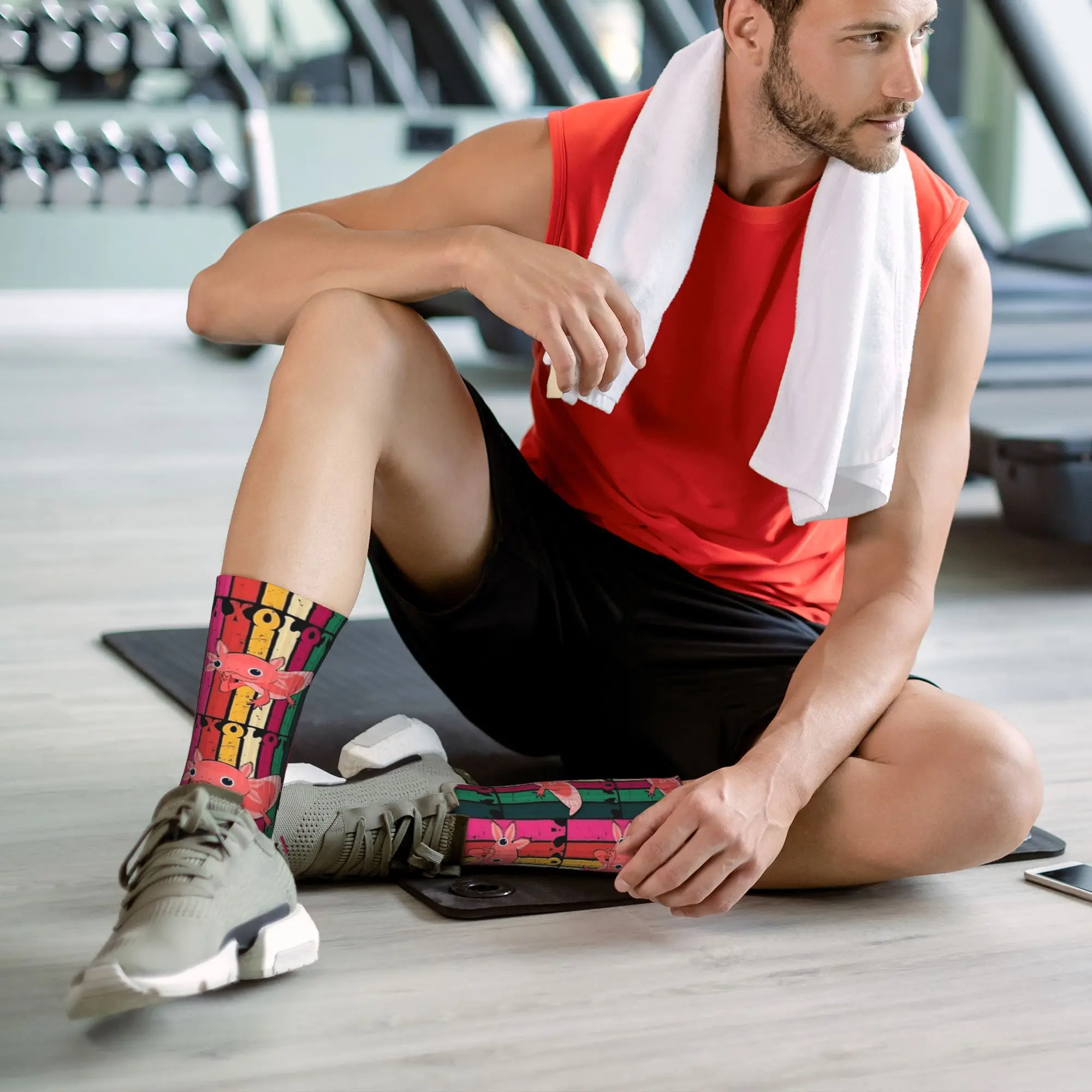 axolotl kids axolotl Socks  Anti-Slip Stockings Adults Men High Quality Outdoor Socks Winter Funny Printed Socks