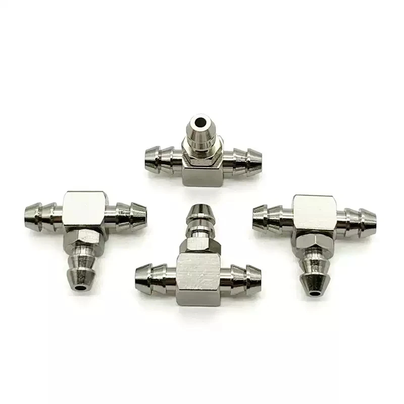 Pneumatic micro-industrial tee connectors pipe joints of 4mm 6mm for machine equipment accessorie or air pump hosespagoda joints