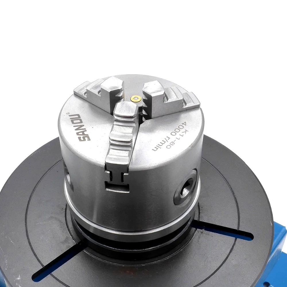 110V / 220V BY-10 10KG Mini Welding Turntable Rotator With K11-80 80mm 3 jaws Lathe Chuck Welding Positioner