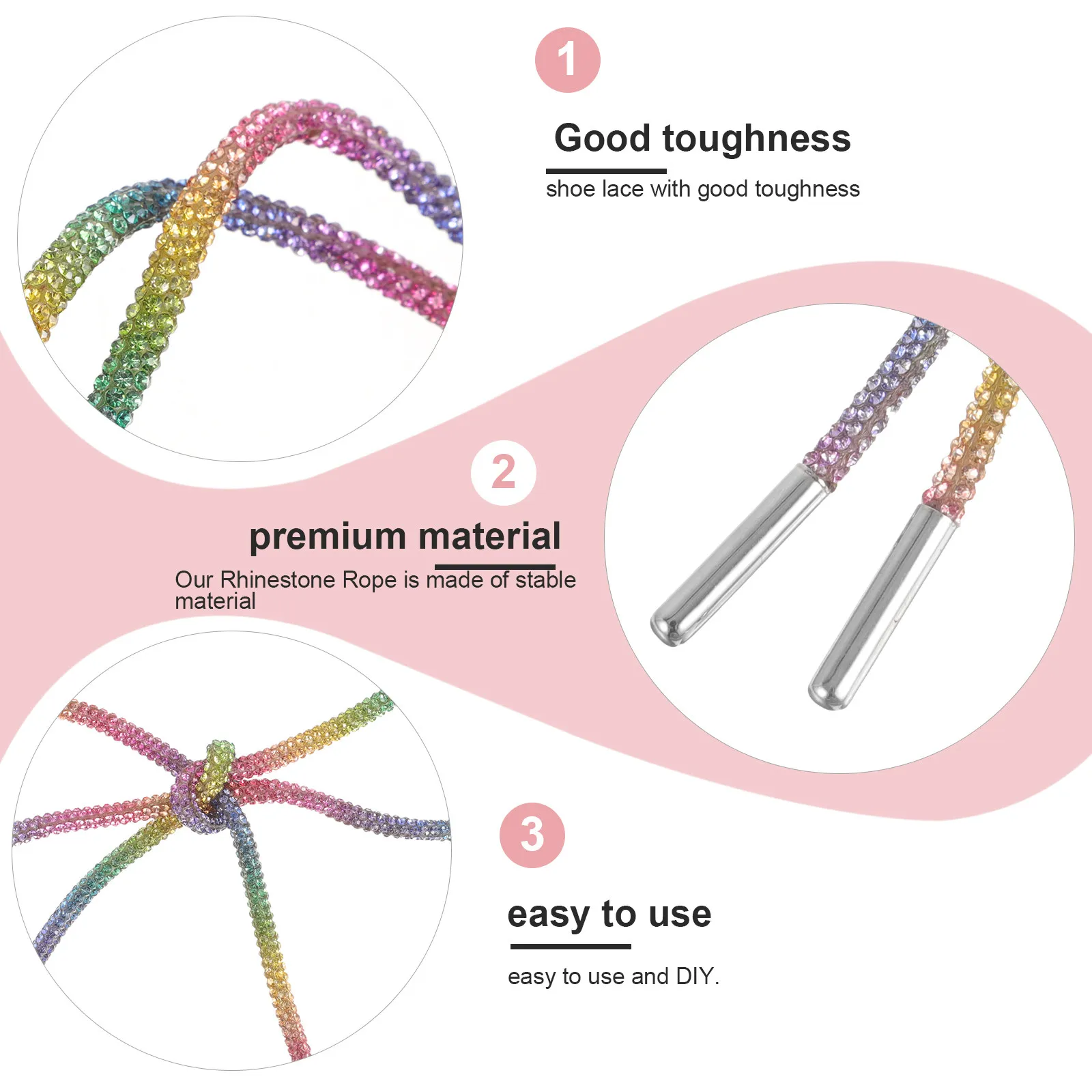 

Rhinestone Shoe Lace Crystal Shiny Replacement Rope DIY Decorative Shoelace for Clothing Wedding Party Handbag Shoes Bling