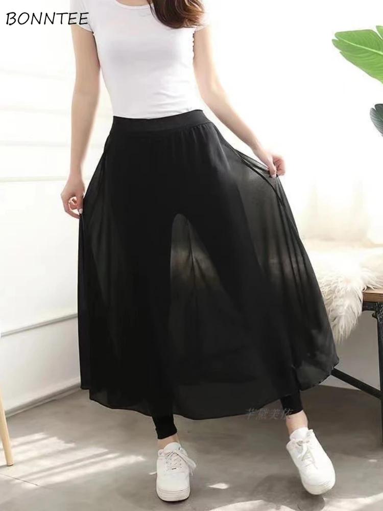 Midi Skirts Women Mesh Fashion Spring Elegant Temper Dancing Cleanfit Aesthetic Clothing Korean Style K Pop Clothing Daily Ins