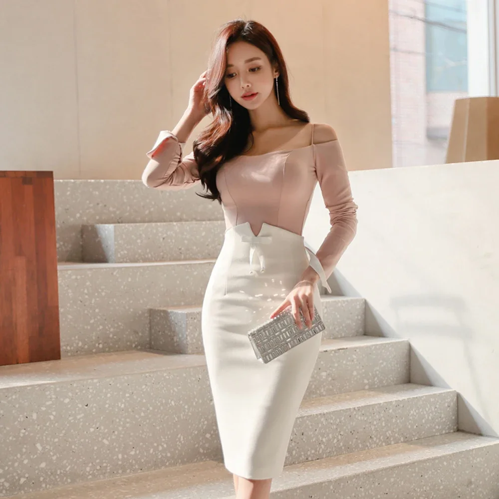 Ladies Vintage Fashion Summer White Skirts High Waist Pencil Skirts Women Elegant Bow Casual Bodycon Midi Skirts jupe femme