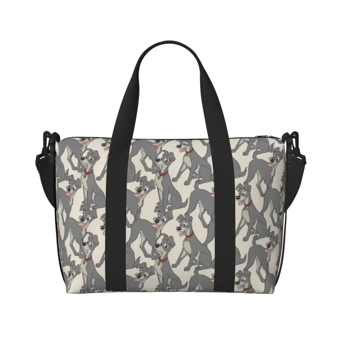 

Сумка-тоут с аниме-принтом «Дама и Трупад» для женщин, большая вместительная сумка с милым мультяшным рисунком, для спортзала, пляжа, путешествий, на плечо