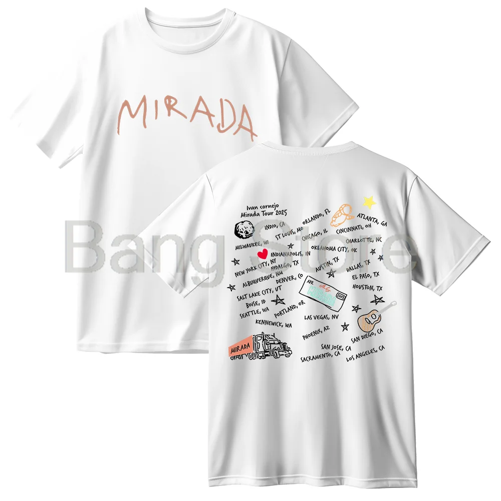 

Хлопковая футболка Ivan Cornejo Mirada Tour Merch для женщин и мужчин, футболка с круглым вырезом и короткими рукавами, повседневные уличные топы