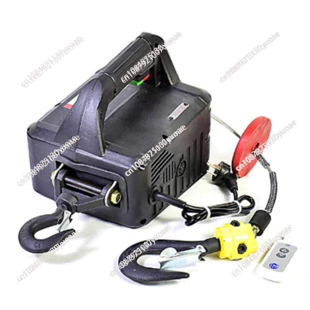 500KG Electric hoist Portable electric hand winch traction block electric steel wire rope lifting hoist towing rope 220V/110V