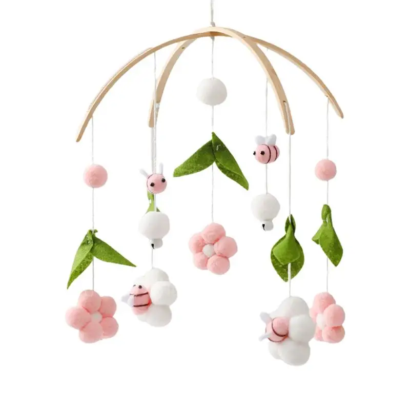 

Baby Rattle Toy 0-12 Months Wooden Mobile Bed Bell Hanging Toys For Infant Rotating Bed Bell Educational Hanging Crib Toys