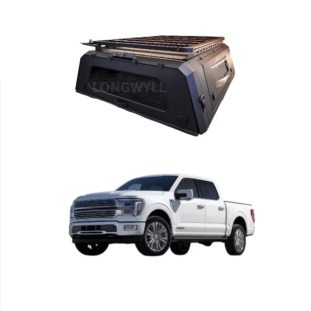 

Customized Truck Canopy Truck Camper Shell for F-150 Aluminum Hardtop Truck Topper with Roof Rack