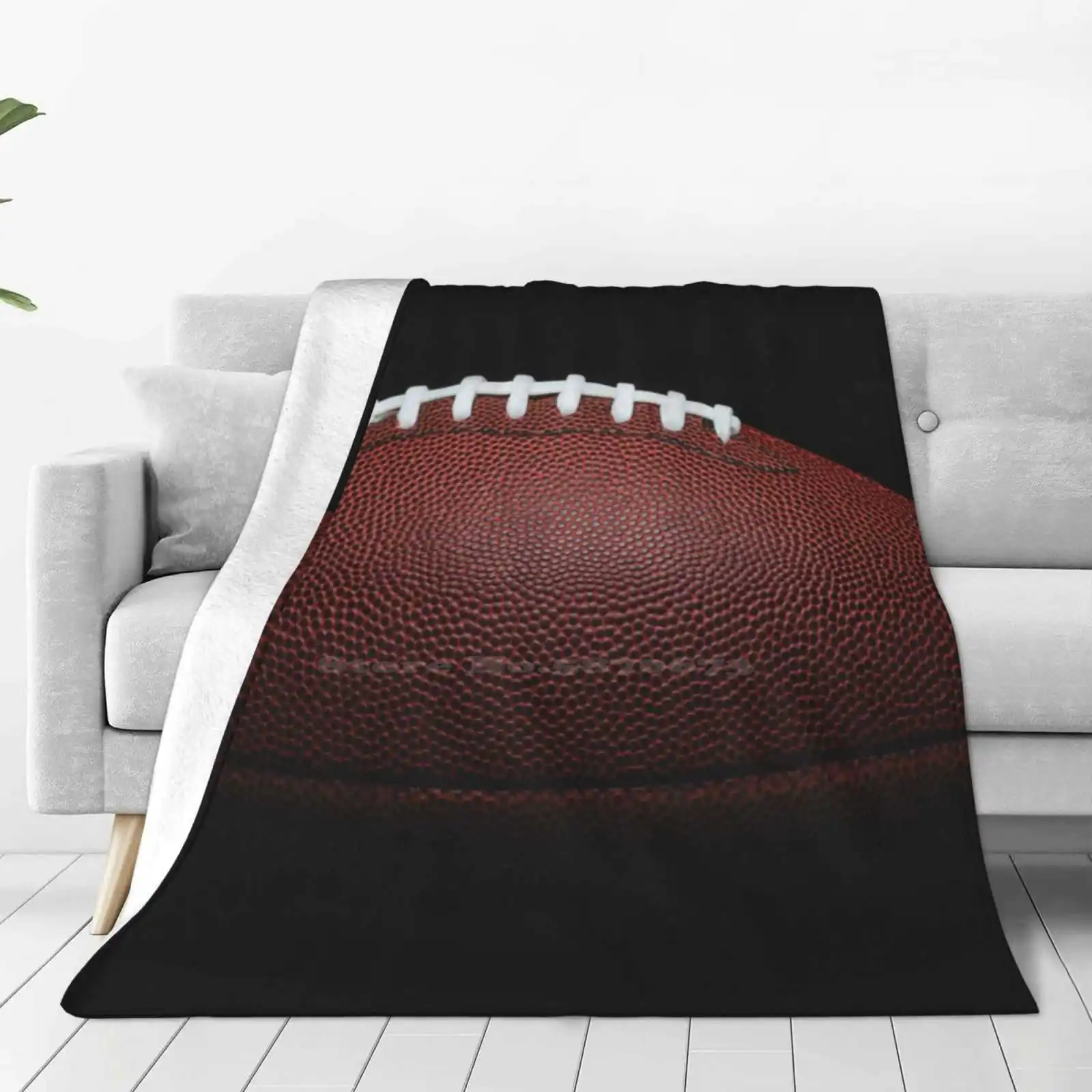 Football Top Quality Comfortable Bed Sofa Soft Blanket American Football Sport Textured Leather Close Up No People Black