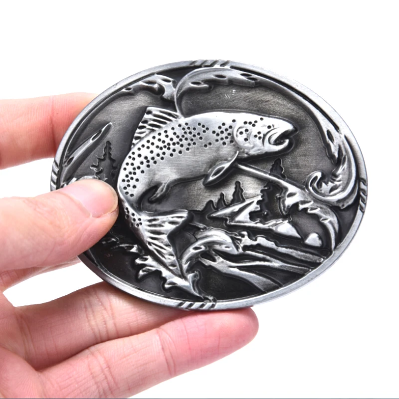 

Western Cowboy Fish Belt Buckle For Mens Jeans Accessories Metal Belt Buckle