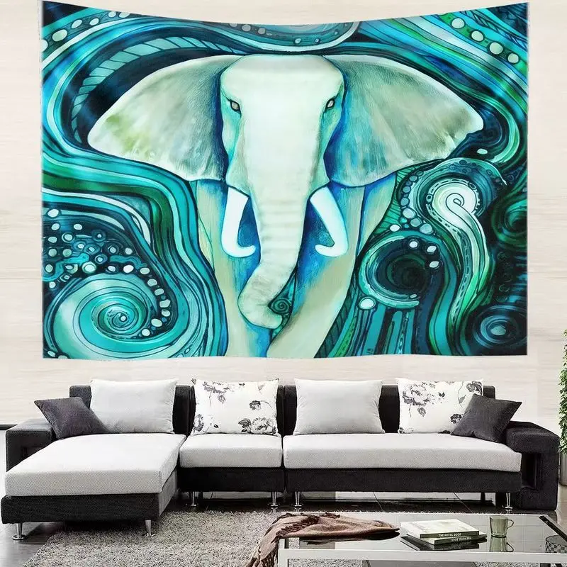 VIKAMA Indian Ethnic Wall Hanging - Boho Elephant Design for Dorm Room