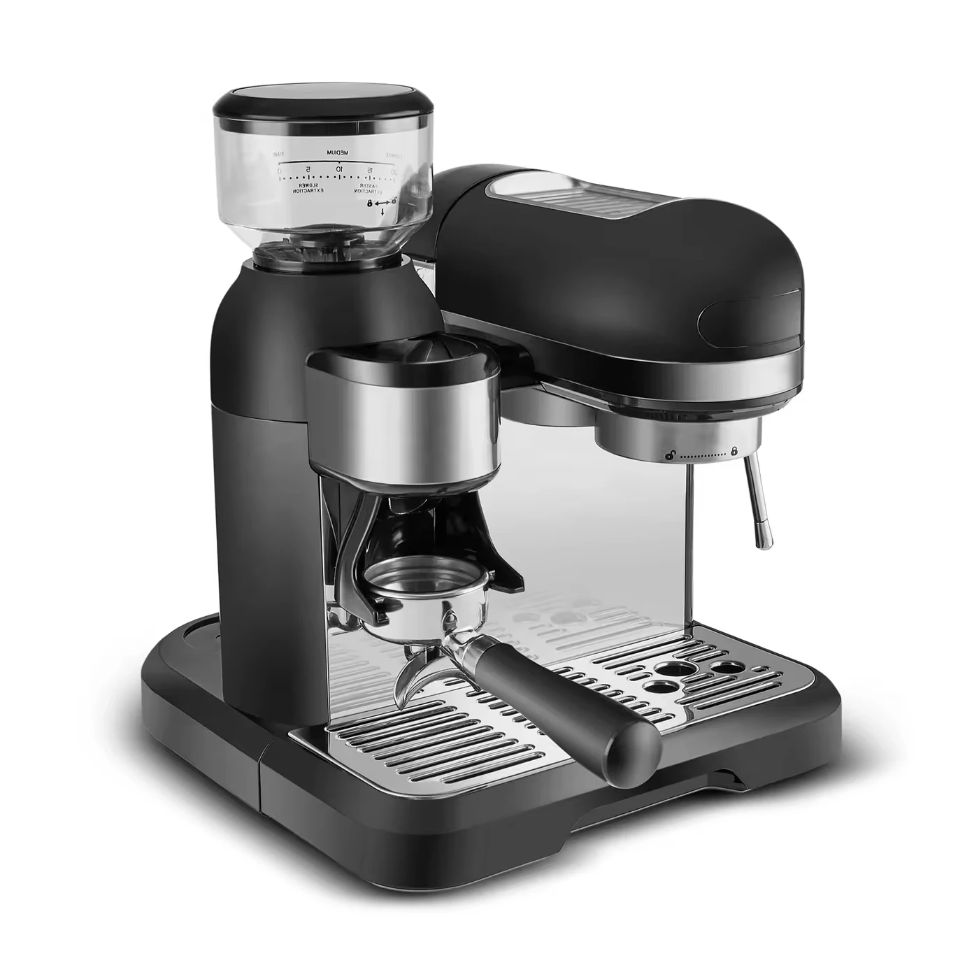 Mesin Pembuat Kopi Espresso CAFOVO EM3601 3 in 1 dengan Grinder, 3 Blok Pemanas, 19 Bar, Komersial, Buatan Italia