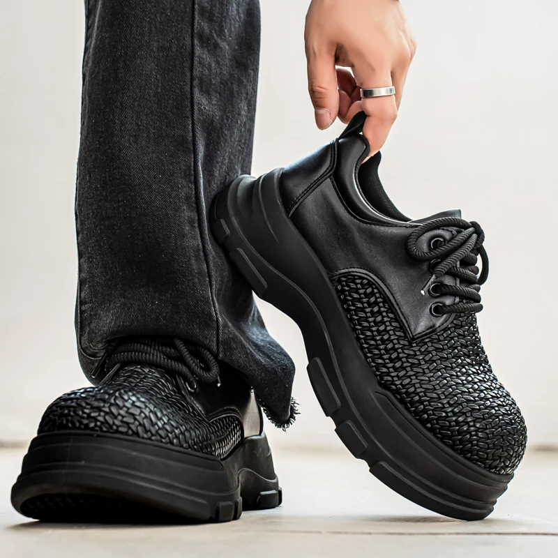 

Height-Increasing Derby Shoes Thick-Soled Shoes Large Leather Shoes British Style