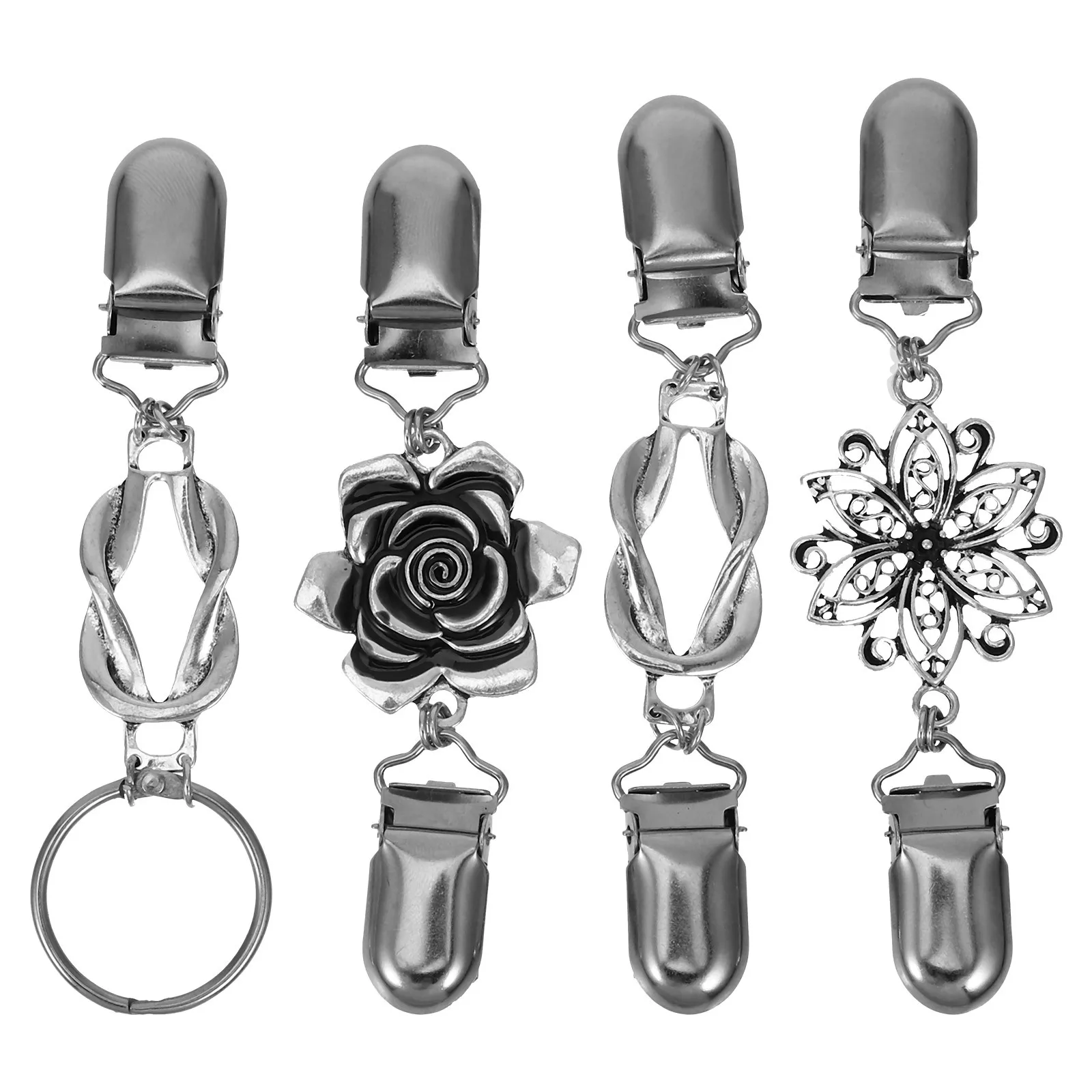 

4Pcs Retro Shawl Clasps Dress Back Cinch Clip Metal Clothing Clips for Cardigan Sweater Shirt Scarf Holder Accessories