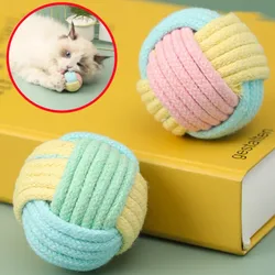 Cat Toys Cotton Balls Interactive Cat Toy Self Hi Cotton Ball Chew Toys for Cats Grinding Cat Toy Teeth Cleaning Pet Supplies